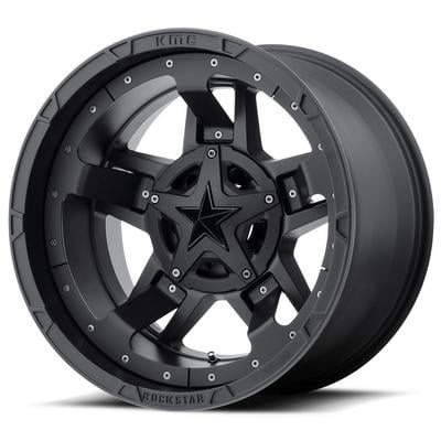 XD Wheels XD827 Rockstar 3, 17x9 with 5 on 5.5 and 5 on 150 Bolt Pattern - Matte Black with Black Accents-XD82779086712N